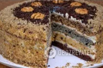 Торт "Дамський каприз" з родзинками, маком та горіхами - Крок 16 Торт "Дамський каприз" з родзинками, маком та горіхами - Крок 16