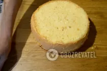 Бісквітний торт з персиками - Крок 8 Бісквітний торт з персиками - Крок 8