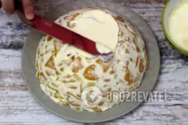 Торт с ананасами без выпечки - Шаг 6 Торт с ананасами без выпечки - Шаг 6
