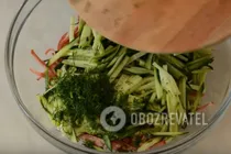 Салат с кукурузой и колбасой - Шаг 4 Салат с кукурузой и колбасой - Шаг 4