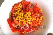 Салат з копченим філе та кукурудзою - Крок 5 Салат з копченим філе та кукурудзою - Крок 5