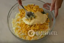 Салат с кукурузой и колбасой - Шаг 7 Салат с кукурузой и колбасой - Шаг 7
