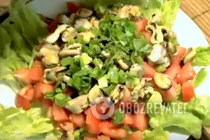 Салат с морепродуктами и авокадо - Шаг 7 Салат с морепродуктами и авокадо - Шаг 7