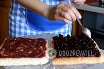 Торт бисквитный с вишней - Шаг 5 Торт бисквитный с вишней - Шаг 5
