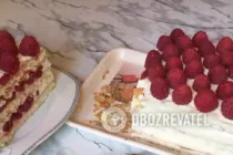 Бісквітний торт з малиною - Крок 11 Бісквітний торт з малиною - Крок 11