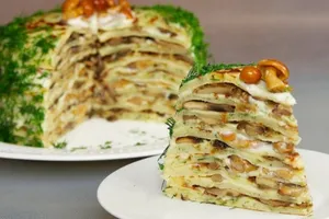 Курник з млинцями - покроковий рецепт Курник з млинцями - покроковий рецепт