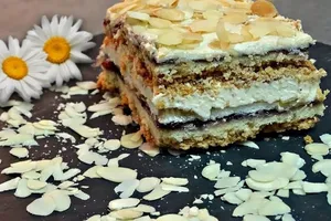 Песочный торт с прослойкой безе - пошаговый рецепт Песочный торт с прослойкой безе - пошаговый рецепт