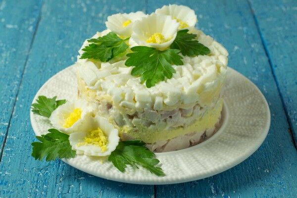 Шаровий салат із печінки