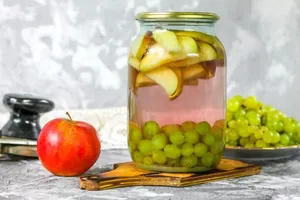 Компот из винограда с фруктами - пошаговый рецепт Компот из винограда с фруктами - пошаговый рецепт