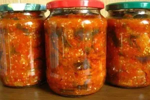 Салат из баклажанов с томатной пастой - пошаговый рецепт Салат из баклажанов с томатной пастой - пошаговый рецепт