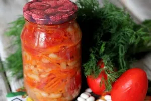Салат с фасолью и помидорами - пошаговый рецепт Салат с фасолью и помидорами - пошаговый рецепт