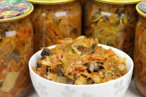 Салат з капустою і грибами - покроковий рецепт Салат з капустою і грибами - покроковий рецепт