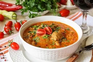 Харчо з аджикою - покроковий рецепт Харчо з аджикою - покроковий рецепт