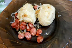 Цепеліни з фаршем і ковбасою - покроковий рецепт Цепеліни з фаршем і ковбасою - покроковий рецепт