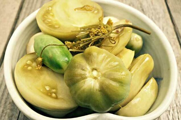 Зелені помідори з медом і гірчицею