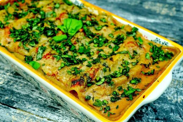 Канелоні з тофу і шпинатом