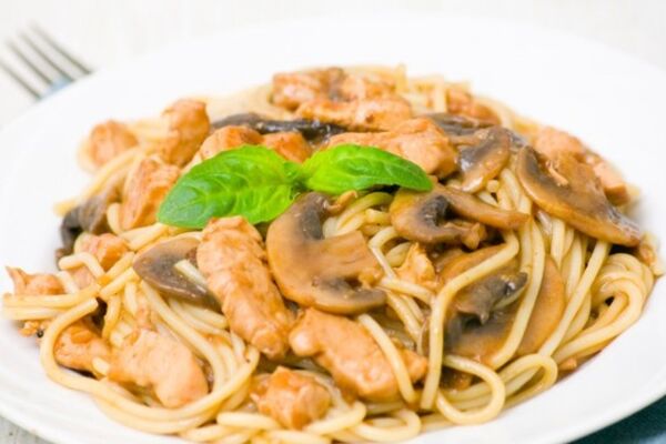 Спагеті з грибами