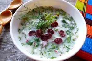 Окрошка на айране - пошаговый рецепт Окрошка на айране - пошаговый рецепт