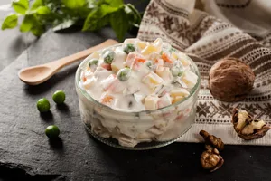 Вегетарианский оливье - пошаговый рецепт Вегетарианский оливье - пошаговый рецепт