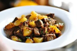 Жареная картошка с мясом - пошаговый рецепт Жареная картошка с мясом - пошаговый рецепт