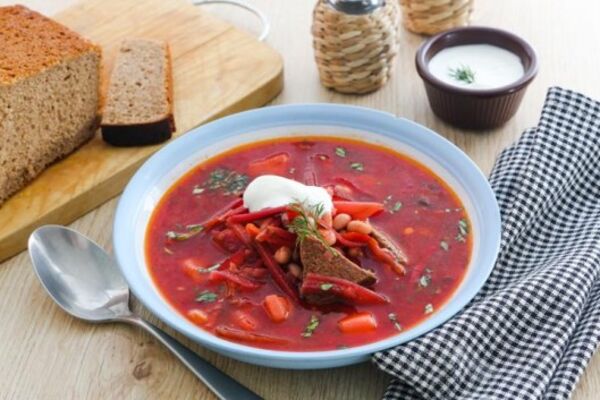Борщ с килькой