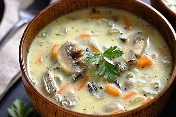 Вершковий суп з грибами