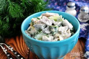 Салат с сыром и грибами - пошаговый рецепт Салат с сыром и грибами - пошаговый рецепт