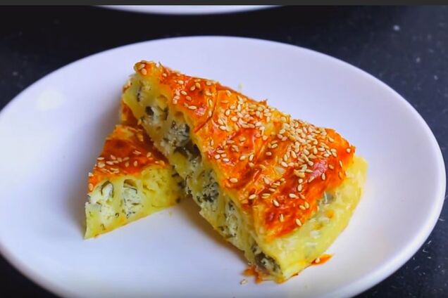 2. Лінький пиріг з бринзою та овочами