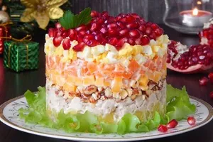 Салат с гранатом и орехами - пошаговый рецепт Салат с гранатом и орехами - пошаговый рецепт