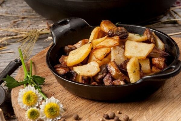 Картошка с сушеными грибами