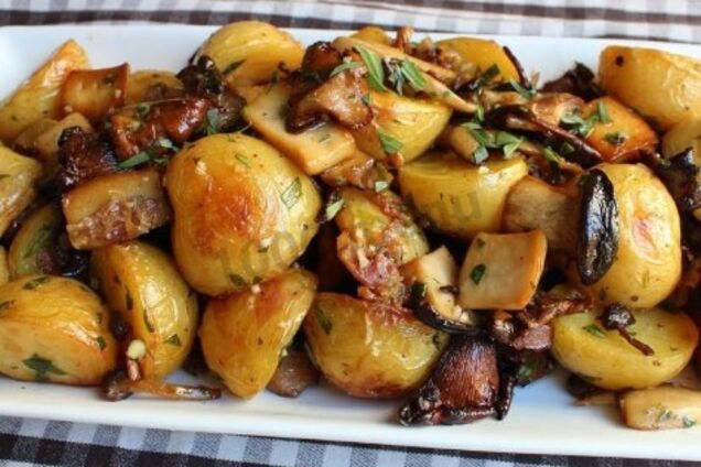 Картошка с грибами в рукаве
