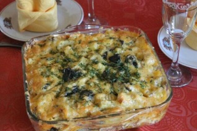 Запечена картопля з грибами
