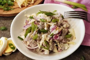 Салат с куриными сердечками - пошаговый рецепт Салат с куриными сердечками - пошаговый рецепт