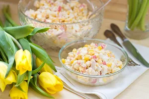 Салат с крабовыми палочками и рисом - пошаговый рецепт Салат с крабовыми палочками и рисом - пошаговый рецепт