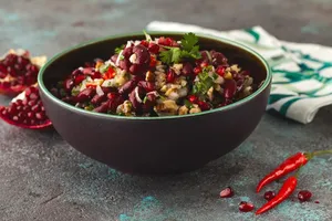 Салат с фасолью без майонеза - пошаговый рецепт Салат с фасолью без майонеза - пошаговый рецепт