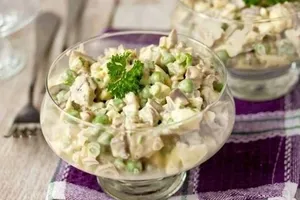 Салат с горошком и мясом - пошаговый рецепт Салат с горошком и мясом - пошаговый рецепт