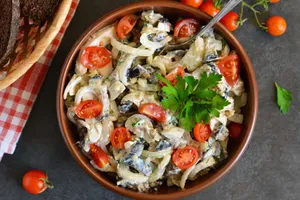 Салат с баклажанами и помидорами - пошаговый рецепт Салат с баклажанами и помидорами - пошаговый рецепт