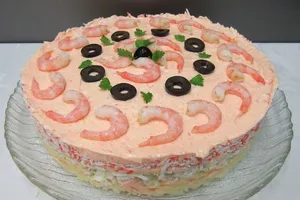 Салат "Королевский" с крабовыми палочками - пошаговый рецепт Салат "Королевский" с крабовыми палочками - пошаговый рецепт