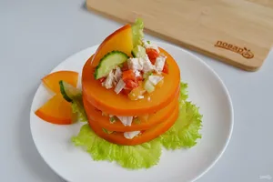 Салат с хурмой и курицей - пошаговый рецепт Салат с хурмой и курицей - пошаговый рецепт