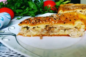 Заливной пирог с курицей и грибами - пошаговый рецепт Заливной пирог с курицей и грибами - пошаговый рецепт