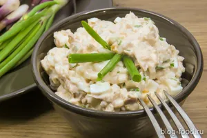 Салат с рисом и консервами - пошаговый рецепт Салат с рисом и консервами - пошаговый рецепт