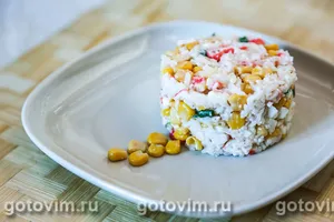 Салат с рисом и крабовыми палочками - пошаговый рецепт Салат с рисом и крабовыми палочками - пошаговый рецепт