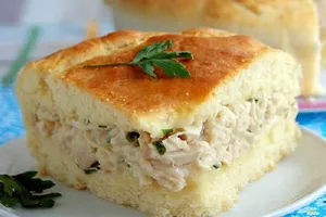 Заливной пирог с курицей и сыром - пошаговый рецепт Заливной пирог с курицей и сыром - пошаговый рецепт