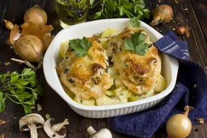 Мясо по-французски с картофелем и грибами - пошаговый рецепт Мясо по-французски с картофелем и грибами - пошаговый рецепт