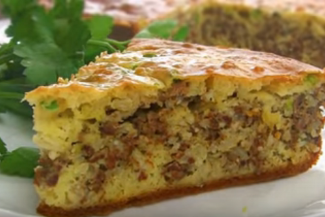 Заливний пиріг з печінкою