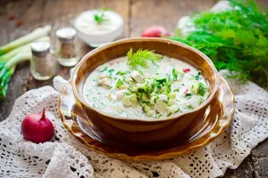 Окрошка на курином бульоне - пошаговый рецепт Окрошка на курином бульоне - пошаговый рецепт