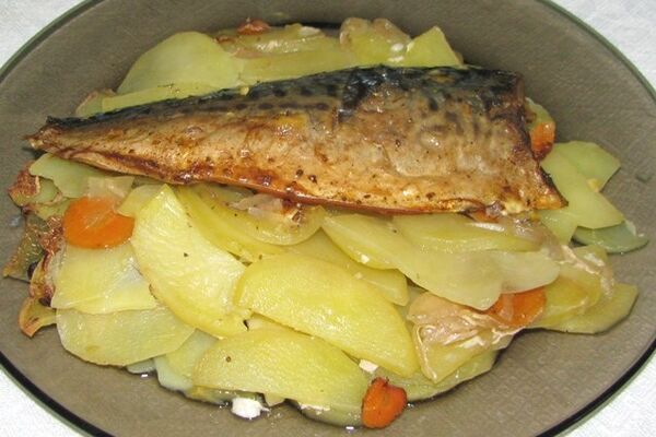 Рыба с картошкой под майонезом