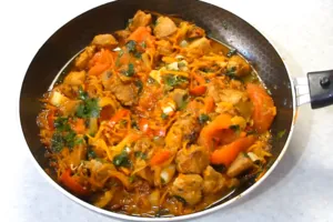 Смажене м'ясо з овочами - покроковий рецепт Смажене м'ясо з овочами - покроковий рецепт