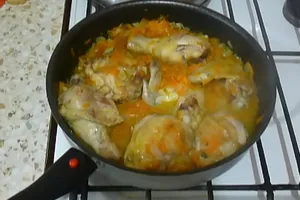 Тушеная курица с луком и морковью - пошаговый рецепт Тушеная курица с луком и морковью - пошаговый рецепт