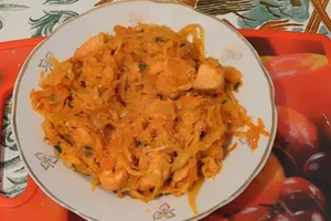 Тушкована курка з капустою - покроковий рецепт Тушкована курка з капустою - покроковий рецепт